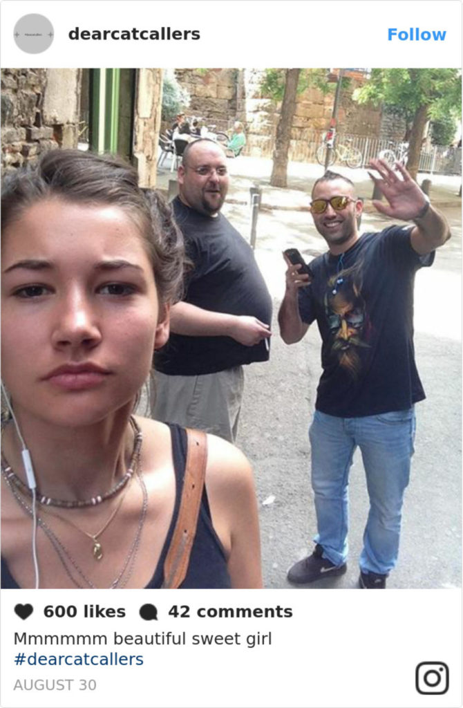 Woman Outs Street Harrassment and Catcallers by Taking Selfies With